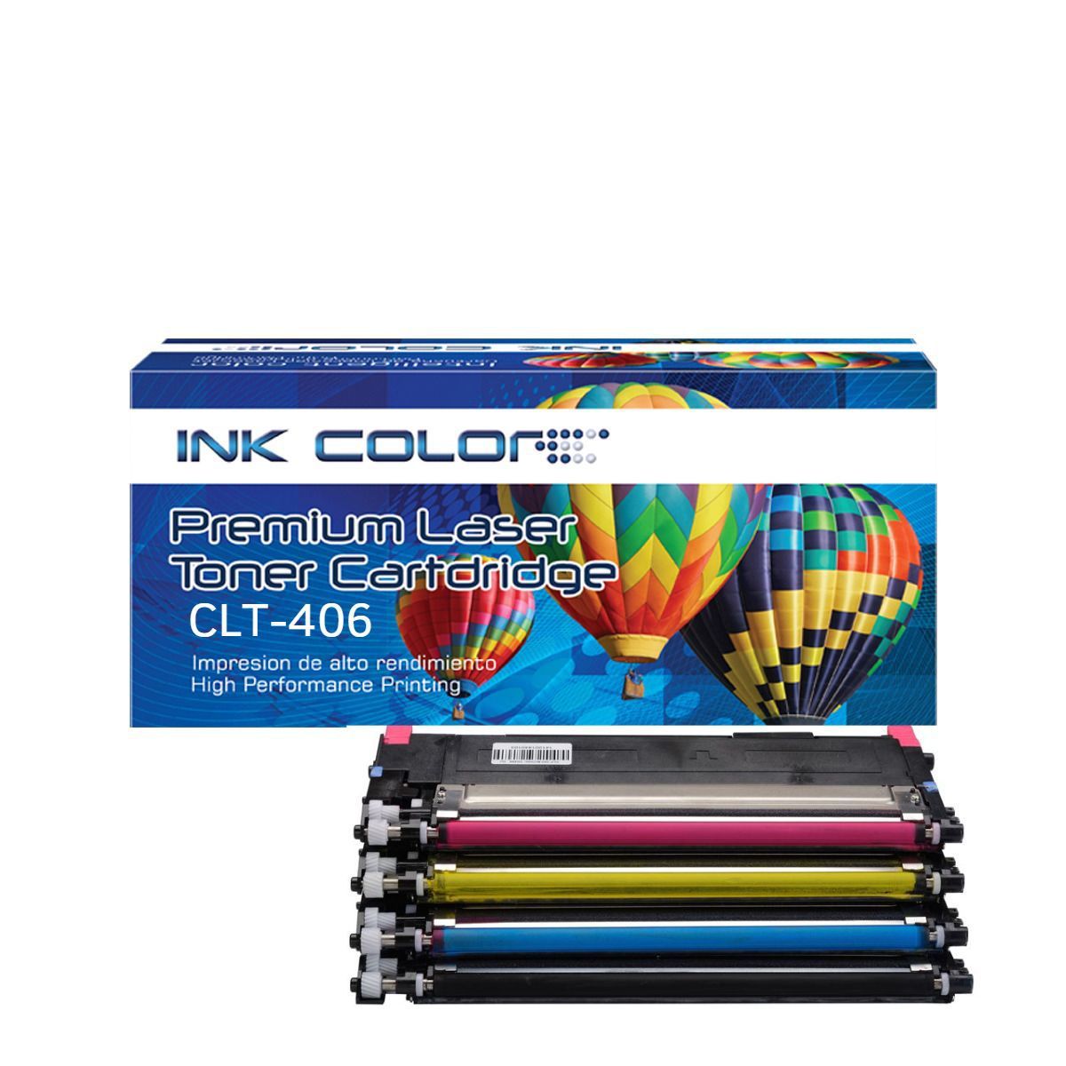 GENERICO - 4 Toner 406 Genéricos Samsung C410w C460w C460fw Clp-360