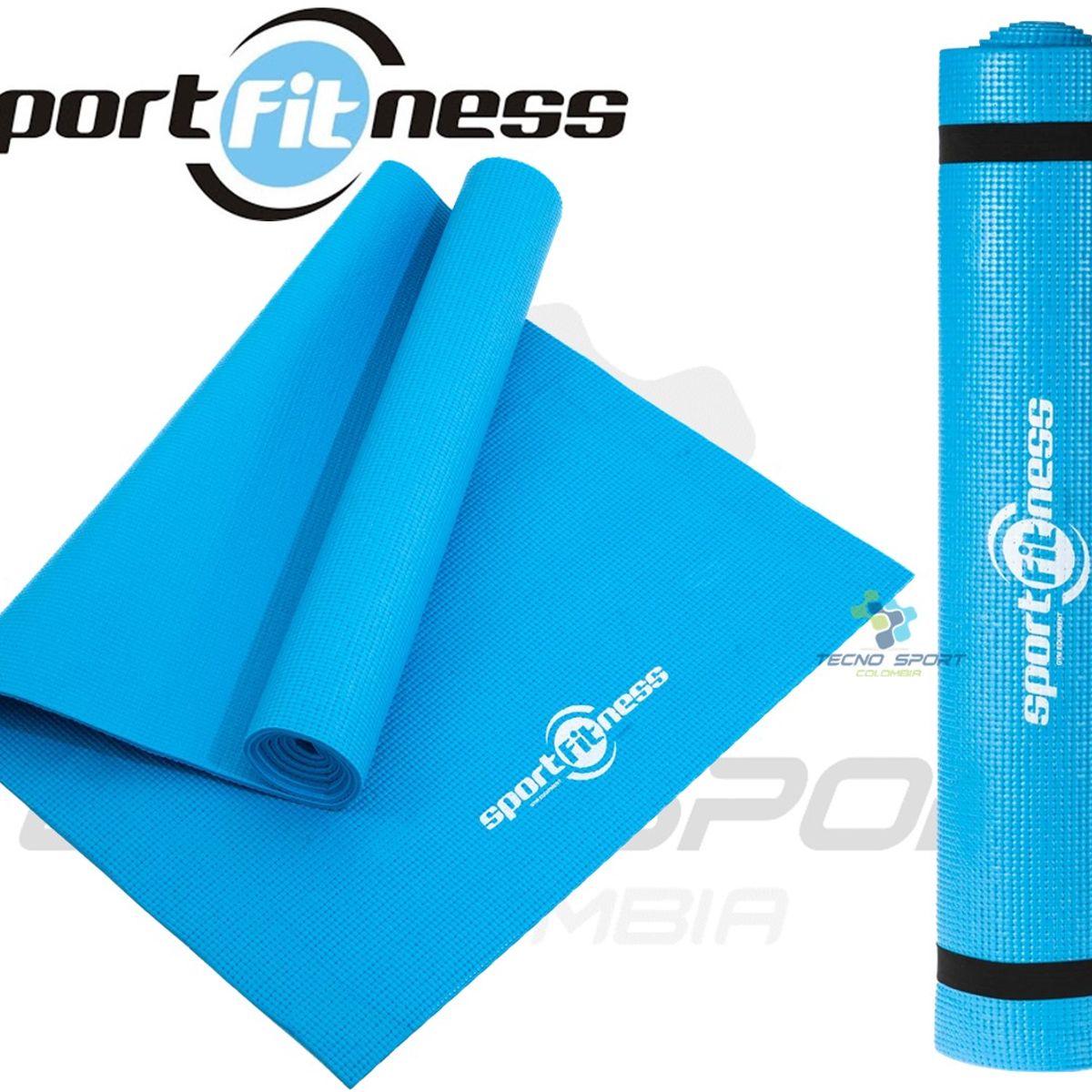 SPORT FITNESS - Colchoneta Mat  Azul Yoga Pilates Sportfitness Tapete Gym
