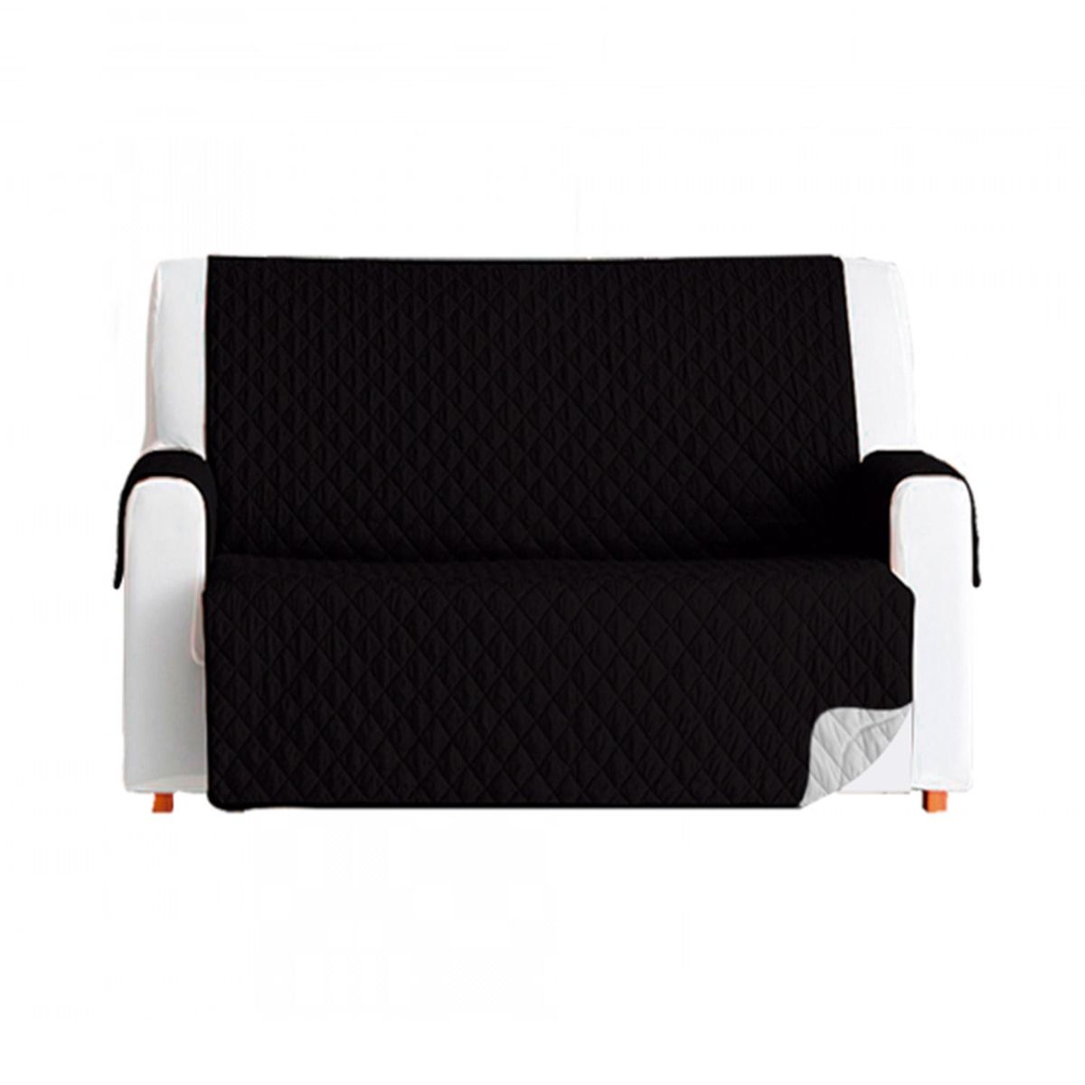 GUAMBA - PROTECTOR SOFA 2 PUESTOS 120X180 NEGRO GRIS.