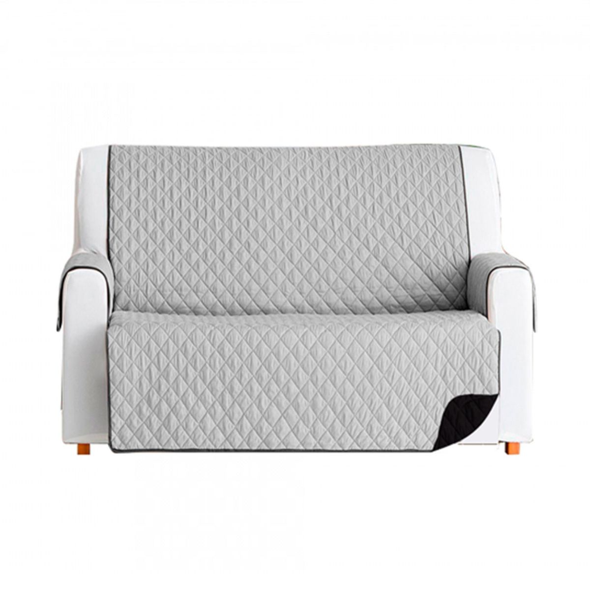 GUAMBA - PROTECTOR SOFA 2 PUESTOS 120X180 NEGRO GRIS.
