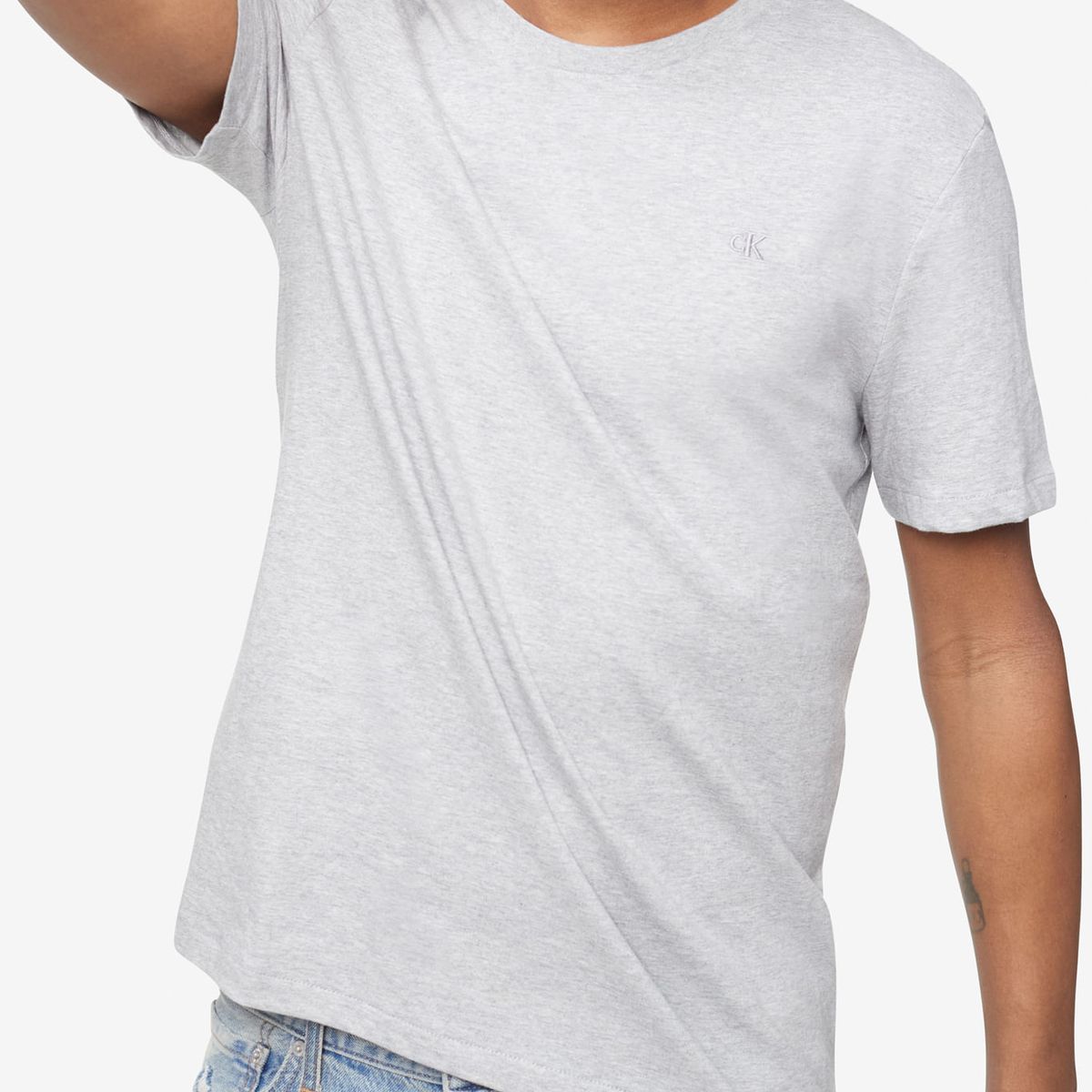 CALVIN KLEIN - Camiseta Manga Corta Smooth Algodón Solid Hombre G Gris Calvin Klein