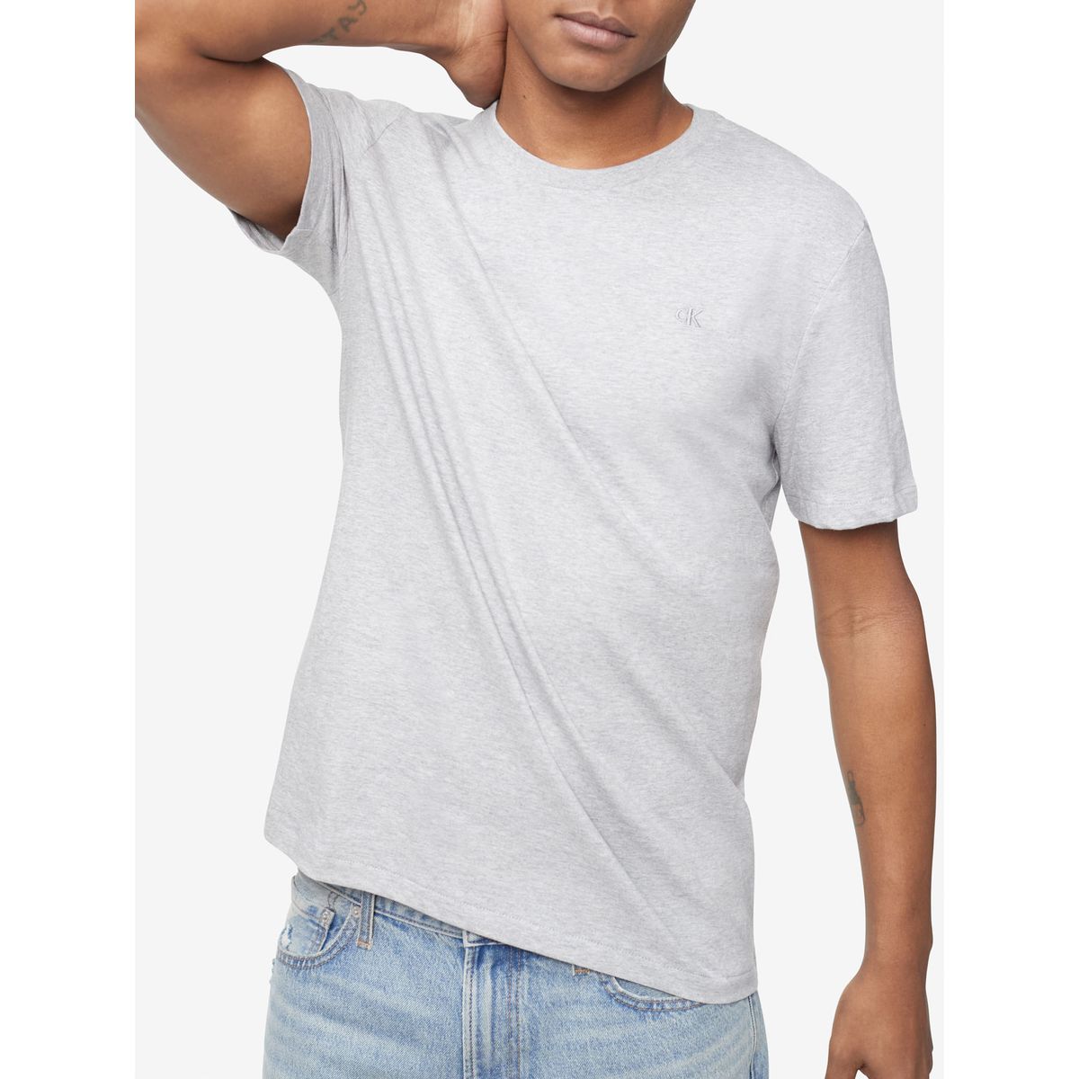 CALVIN KLEIN - Camiseta Manga Corta Smooth Algodón Solid Hombre G Gris Calvin Klein