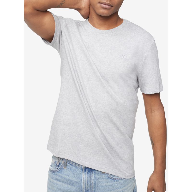 CALVIN KLEIN - Camiseta Manga Corta Smooth Algodón Solid Hombre G Gris Calvin Klein
