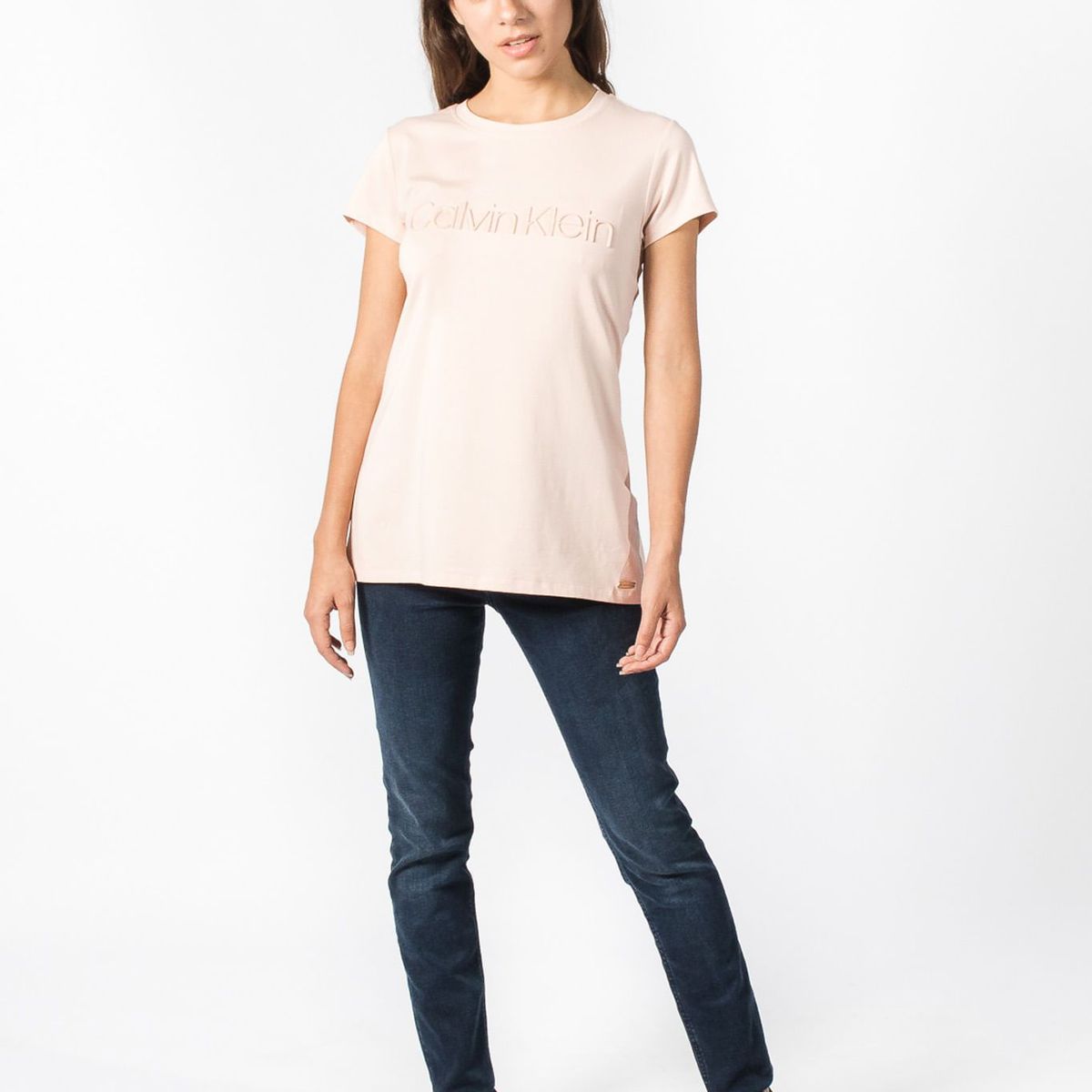 CALVIN KLEIN - Camiseta Beige Con Logo Para Mujer Calvin Klein
