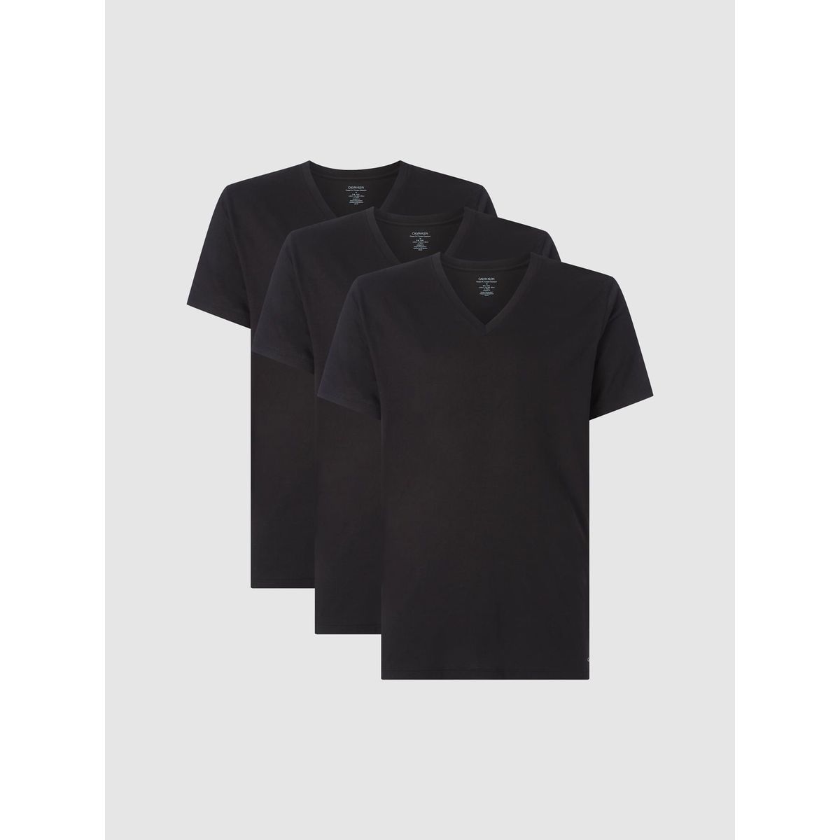 CALVIN KLEIN - Paquete De 3 Camisetas Negras Cuello V Para Hombre Calvin Klein