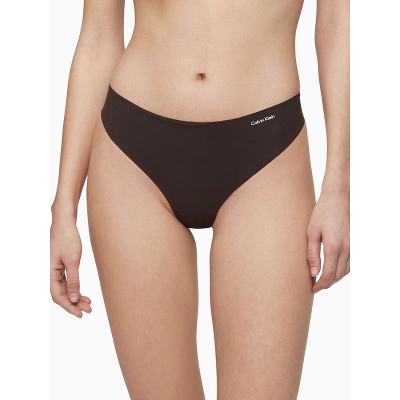 CALVIN KLEIN - Pantie Tipo Tanga Café Clásica Invisible Calvin Klein