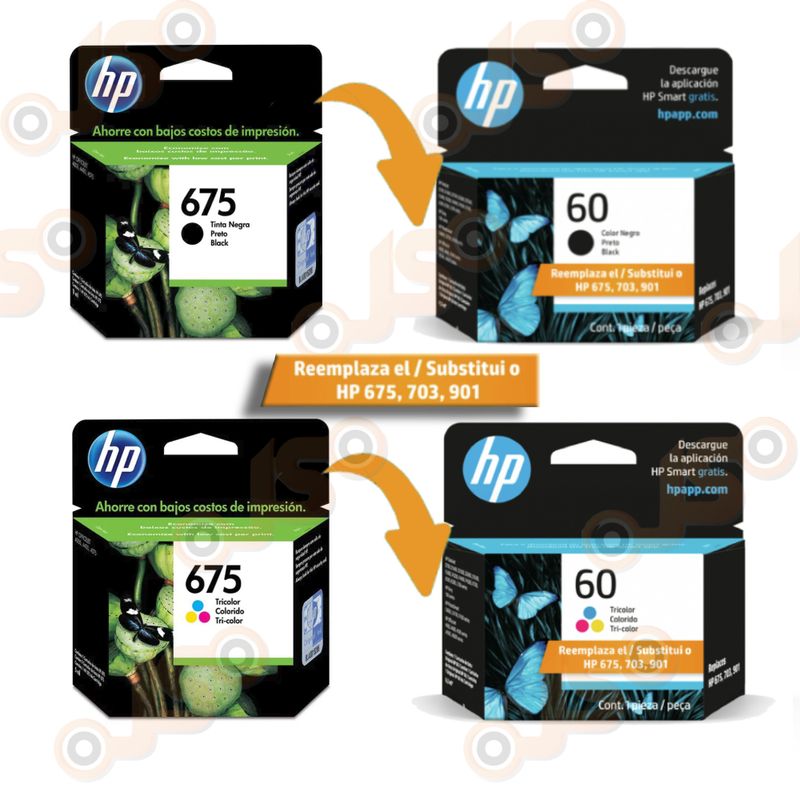 HP - Combo Cartucho de Tinta HP 675 Negra y Tricolor Original