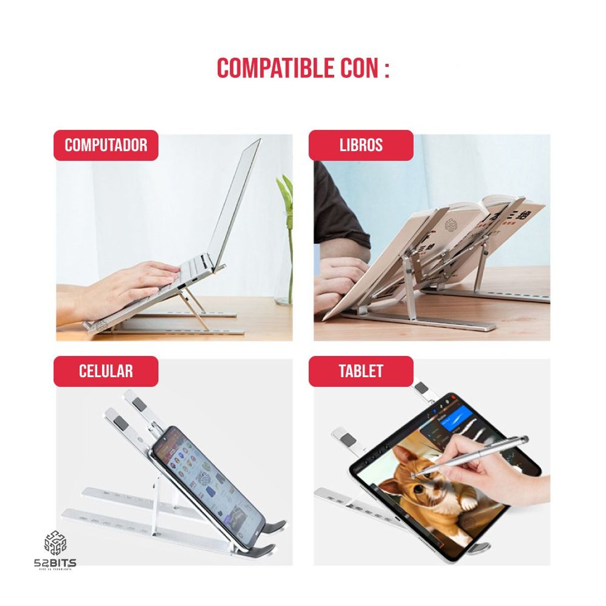 ONE PIXEL - Soporte Plegable Ajustable Portátil Para Computador
