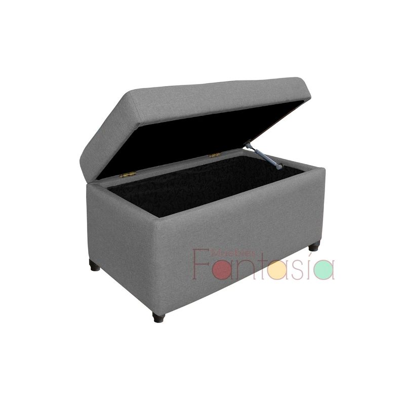 MUEBLES FANTASIA - Baúl Zapatero 75cm Gris claro en Tela Muebles Fantasía