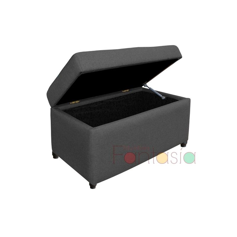 MUEBLES FANTASIA - Baúl Zapatero 75cm Gris Oscuro en Tela Muebles Fantasía