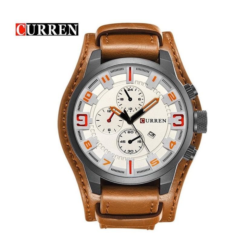 CURREN - Reloj Hombre Curren 8225 Cuarzo Correa De Cuero Lujo