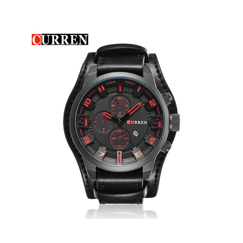 CURREN - Reloj Hombre Curren 8225 Cuarzo Correa De Cuero Lujo