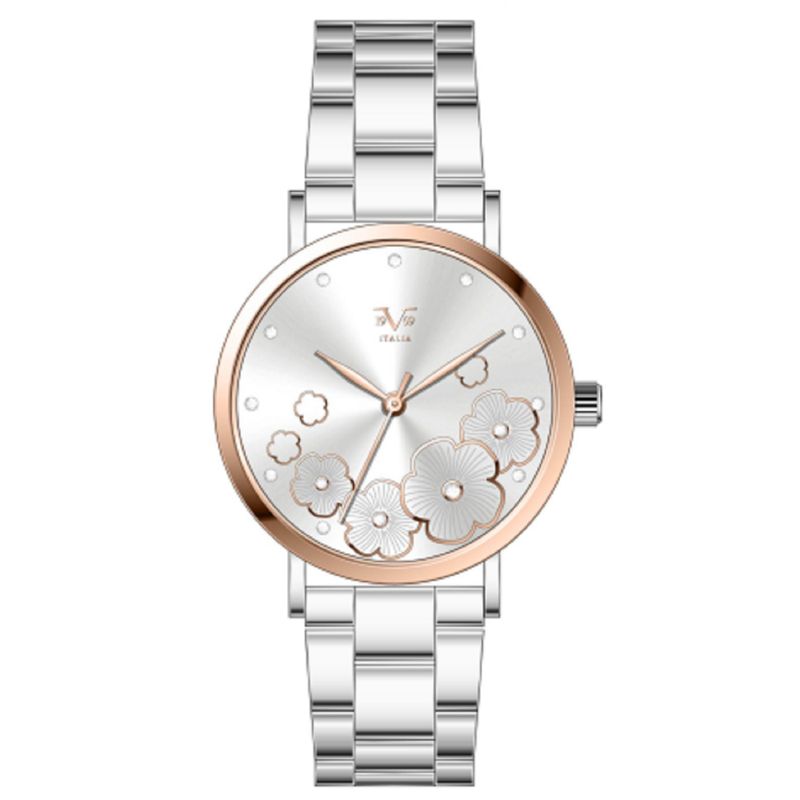 19V69 ITALIA - Reloj Mujer Plateado + 5 Complementos de Lujo Incluidos