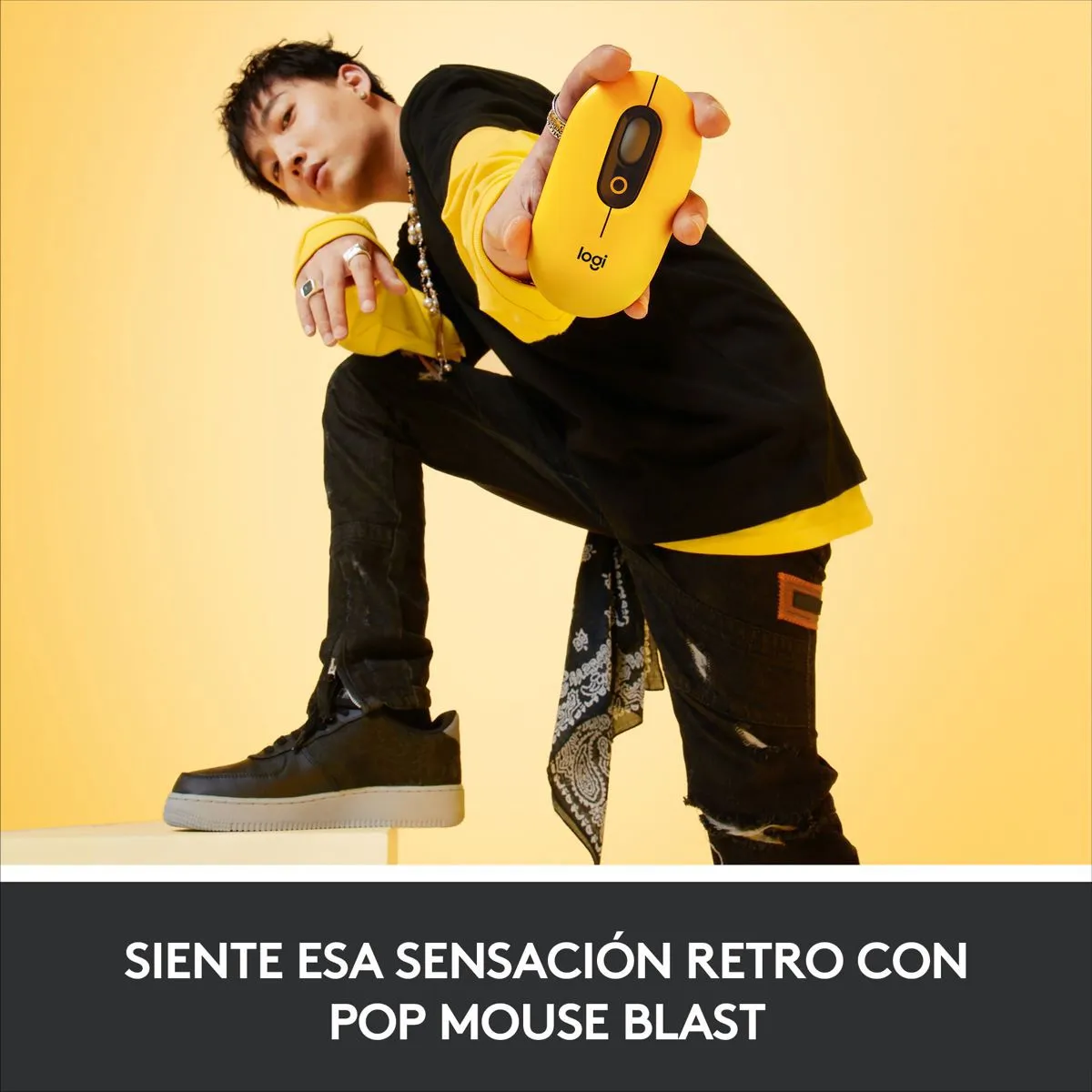 LOGITECH - Mouse Bluetooth Función Emojis Personaliza Logitech Pop Blast