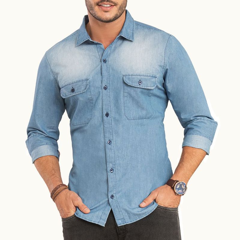 CROYDON - Camisa Pedro Azul para Hombre Croydon