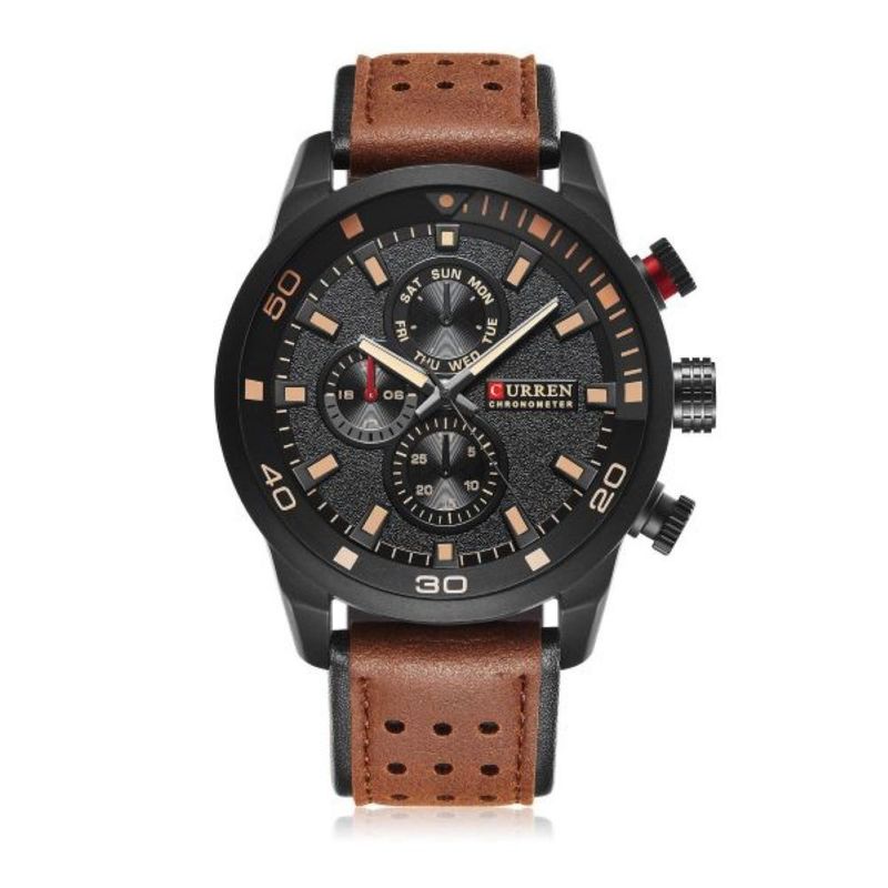 CURREN - Reloj Para Hombre Curren 8250 Cronografo Correa De Cuero