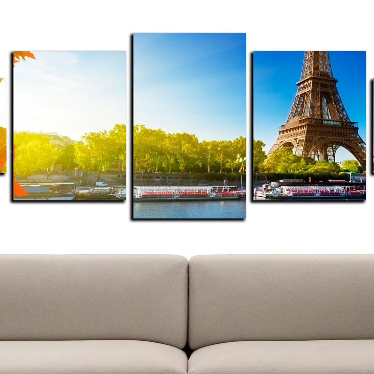 ART INDUSTRY - Cuadro 130x50Cms 5 Piezas Decorativo Paris