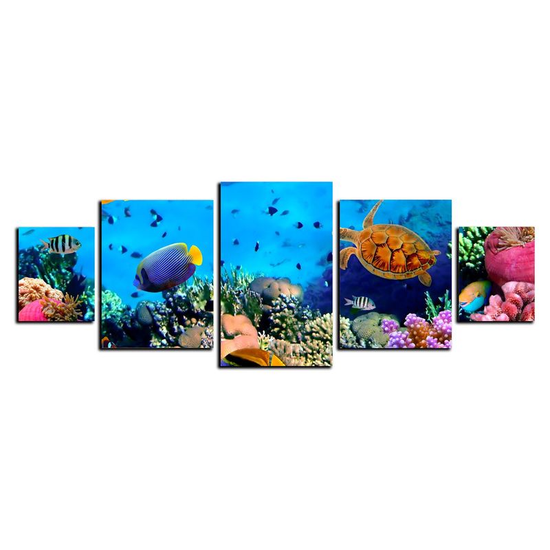 ART INDUSTRY - Cuadro 130x50Cms 5 Piezas Decorativo Acuario