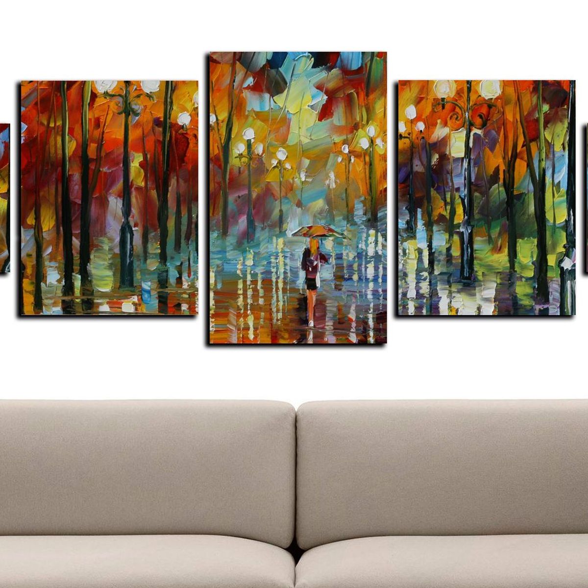 ART INDUSTRY - Cuadro 130x50Cms 5 Piezas Decorativo Camino 2