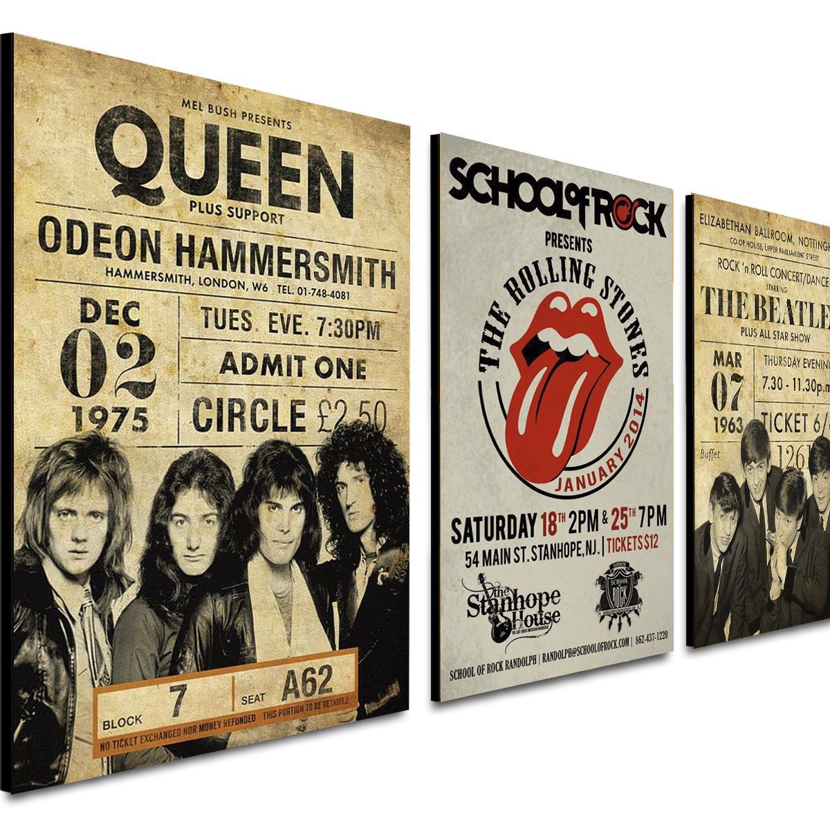 ART INDUSTRY - Triptico 60x25 Cms Decorativo Poster Rock Legends