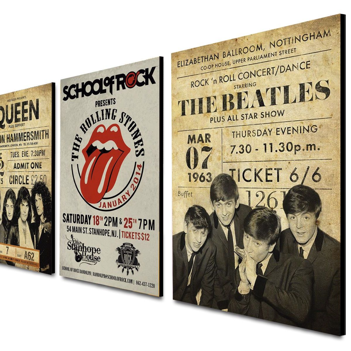 ART INDUSTRY - Triptico 60x25 Cms Decorativo Poster Rock Legends