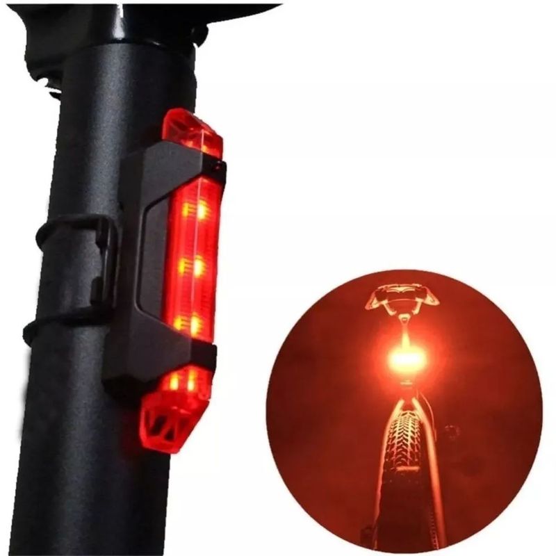 GENERICO - Luz Linterna Recargable Usb Led Bicicleta Delantera Trasera