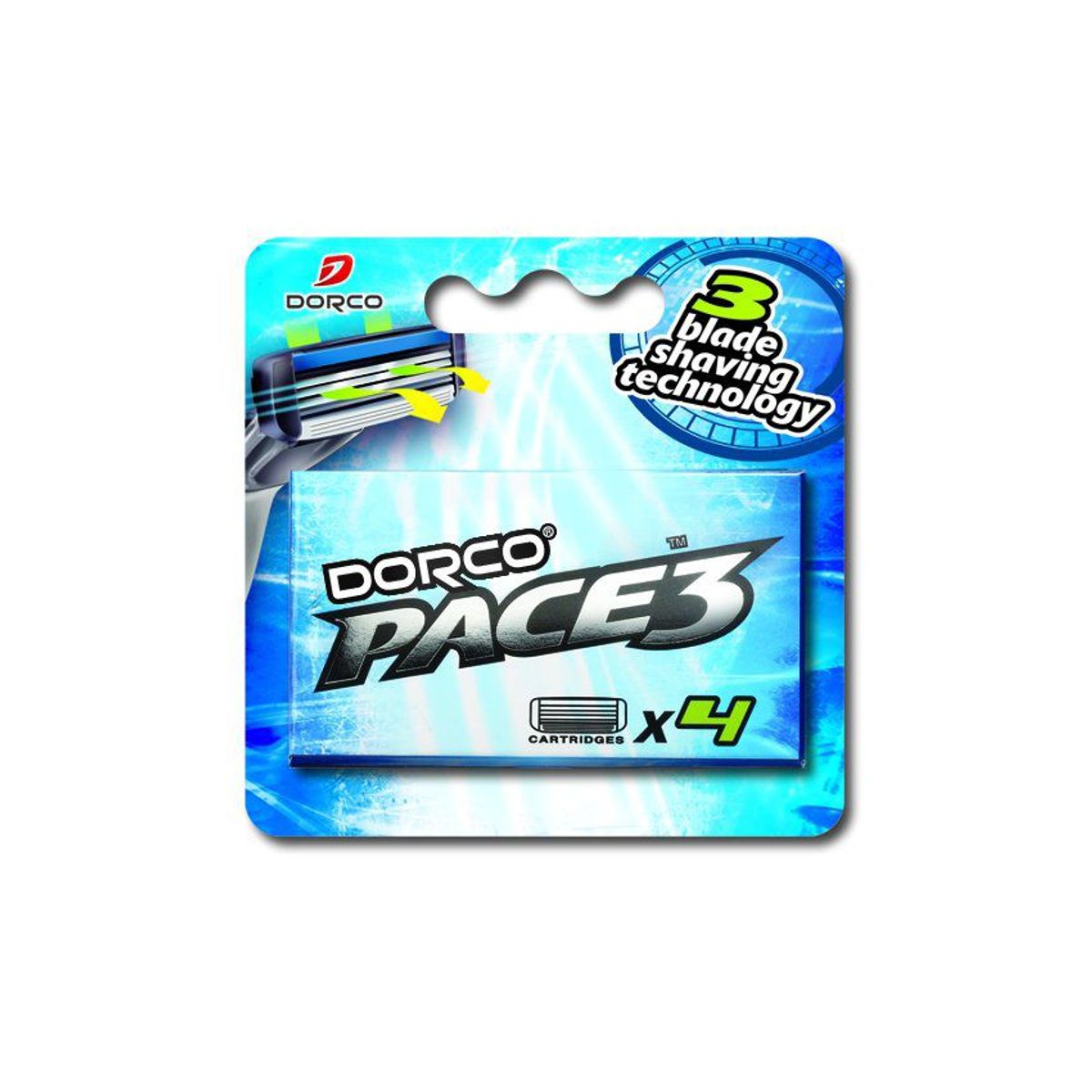 DORCO - REPUESTO PARA MAQUINA DE AFEITAR  PACE 3 X 4 UNDS