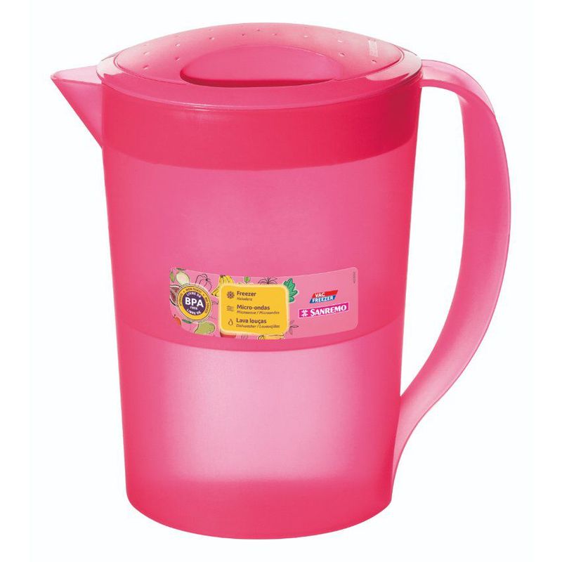 SANREMO - Jarra ovalada plástica 2 litros vac freezer tapa en color surtido
