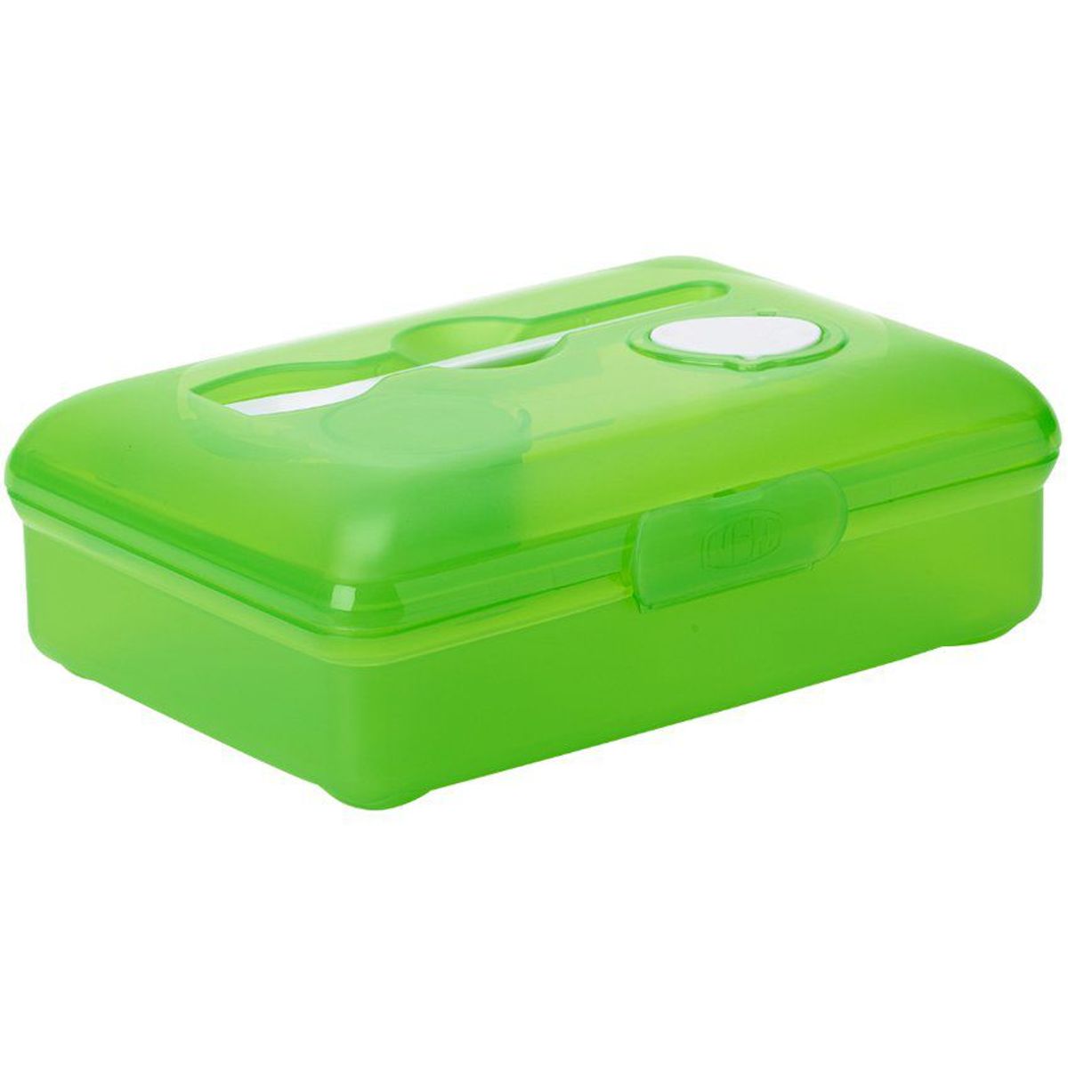 SMASH - Recipiente con porta aderezo, tenedor y válvula para microondas verde