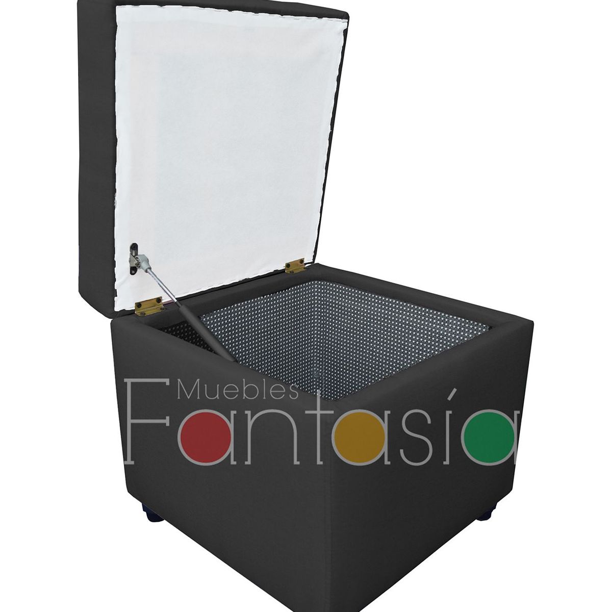 MUEBLES FANTASIA - Puff Baul 45 cm Tela Memphis Negro
