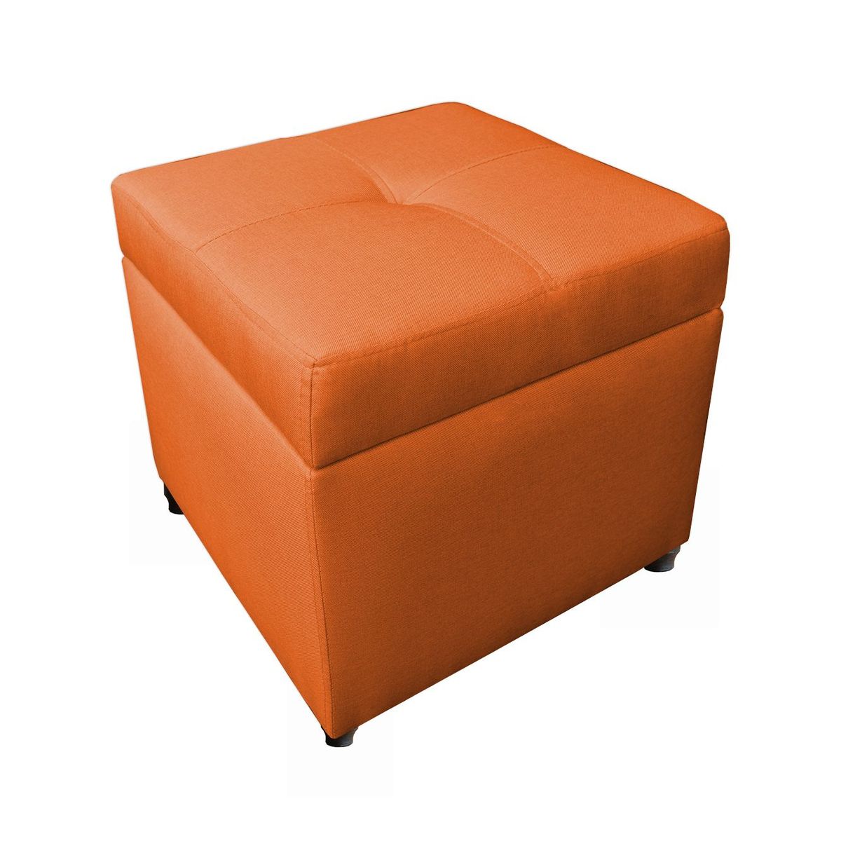 MUEBLES FANTASIA - Puff Baul 45 cm Tela Memphis Naranja