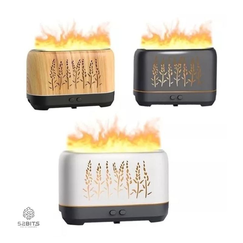 ONE PIXEL - Humidificador Difusor Aromas Chimenea Negro ONE PIXEL