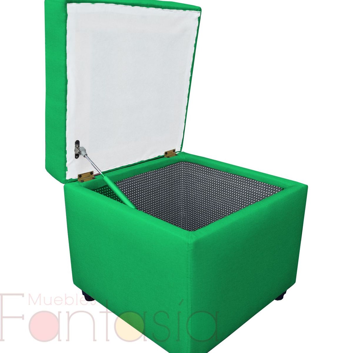 MUEBLES FANTASIA - Puff Baul 45 cm Tela Memphis Petroleo
