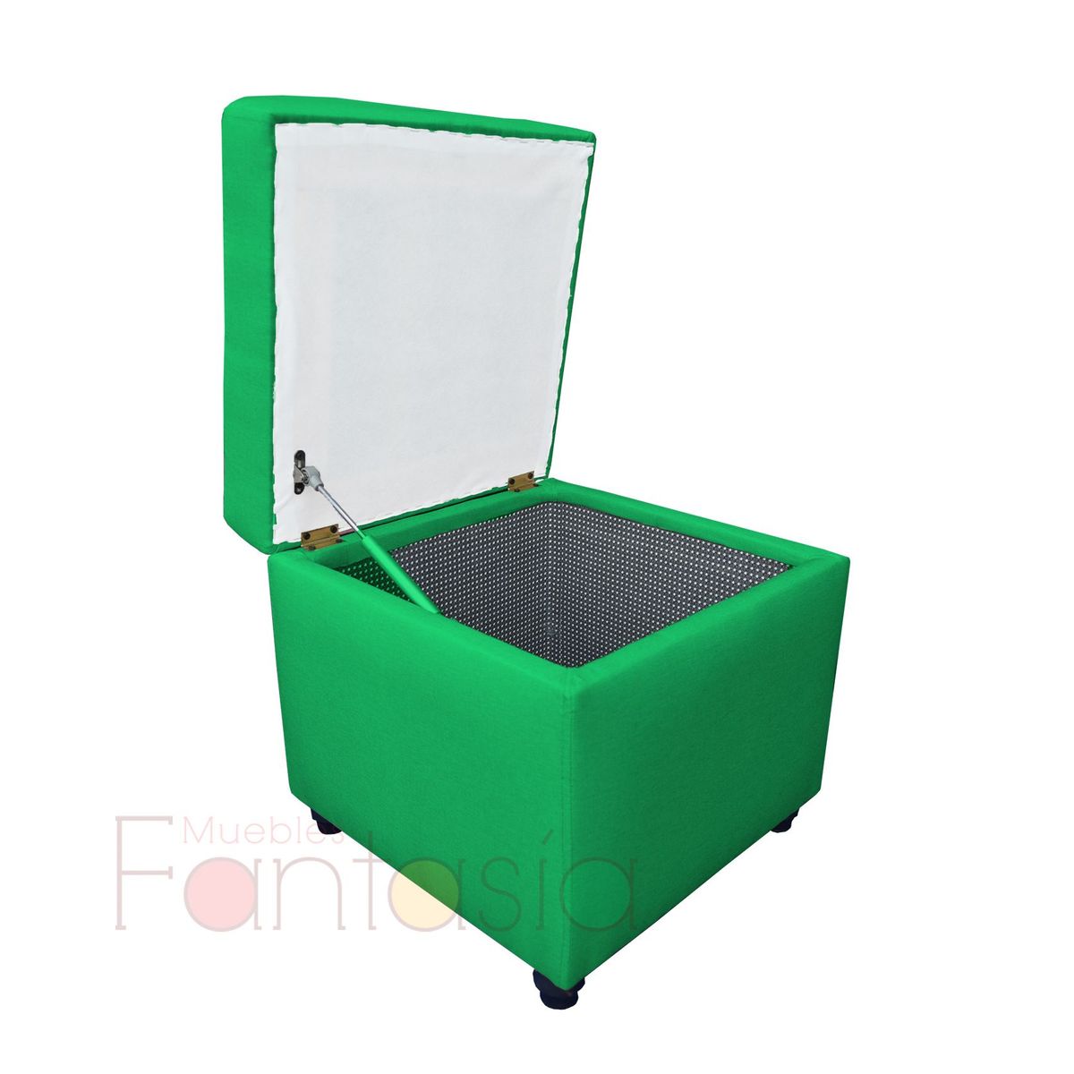 MUEBLES FANTASIA - Puff Baul 45 cm Tela Memphis Petroleo