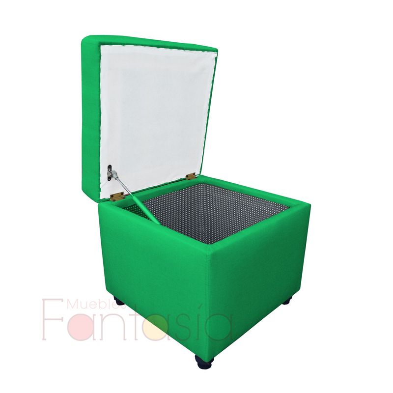 MUEBLES FANTASIA - Puff Baul 45 cm Tela Memphis Petroleo