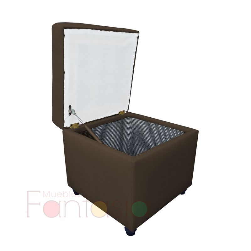 MUEBLES FANTASIA - Puff Baul 45 cm Tela Memphis Marron