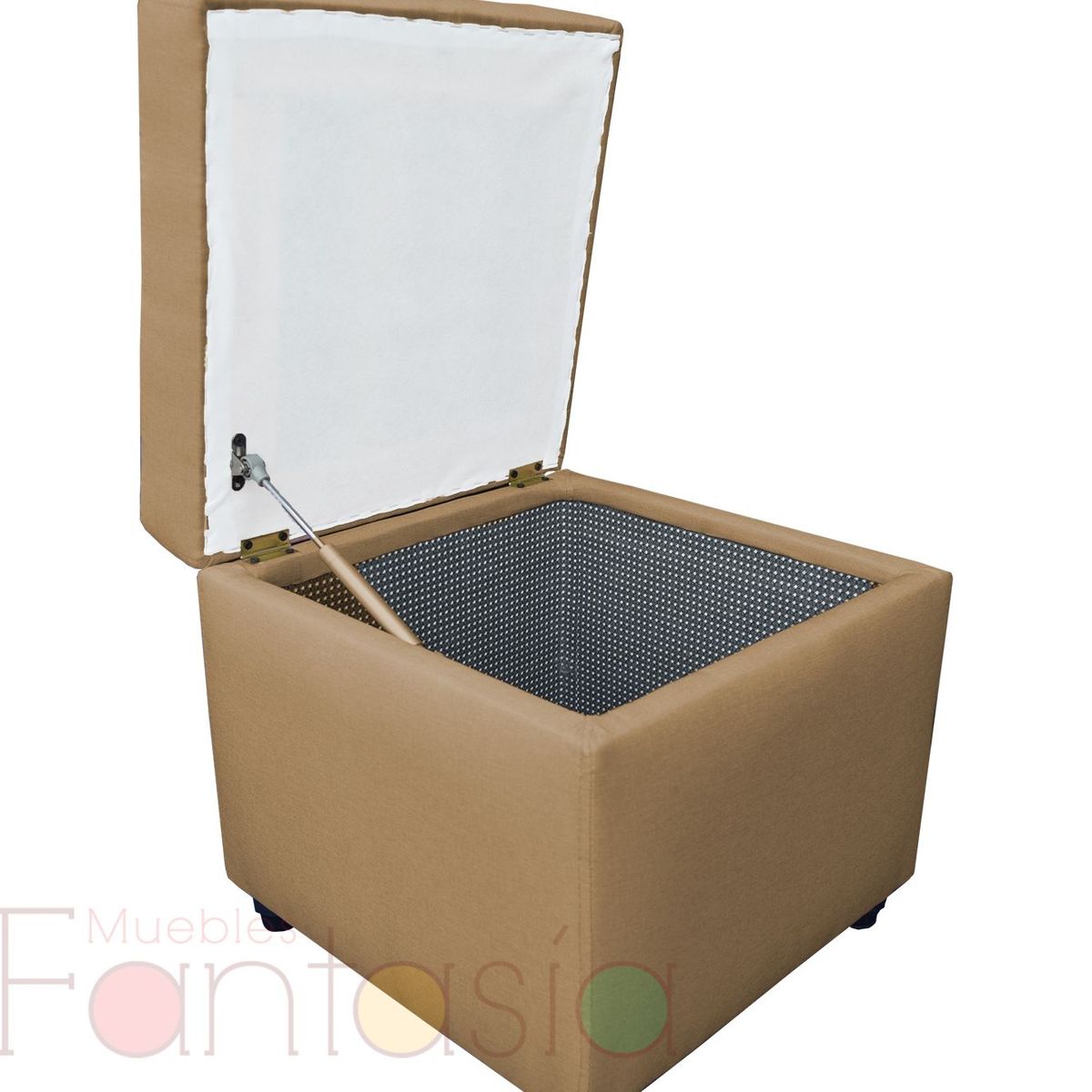 MUEBLES FANTASIA - Puff Baul 45 cm Tela Memphis Mocca