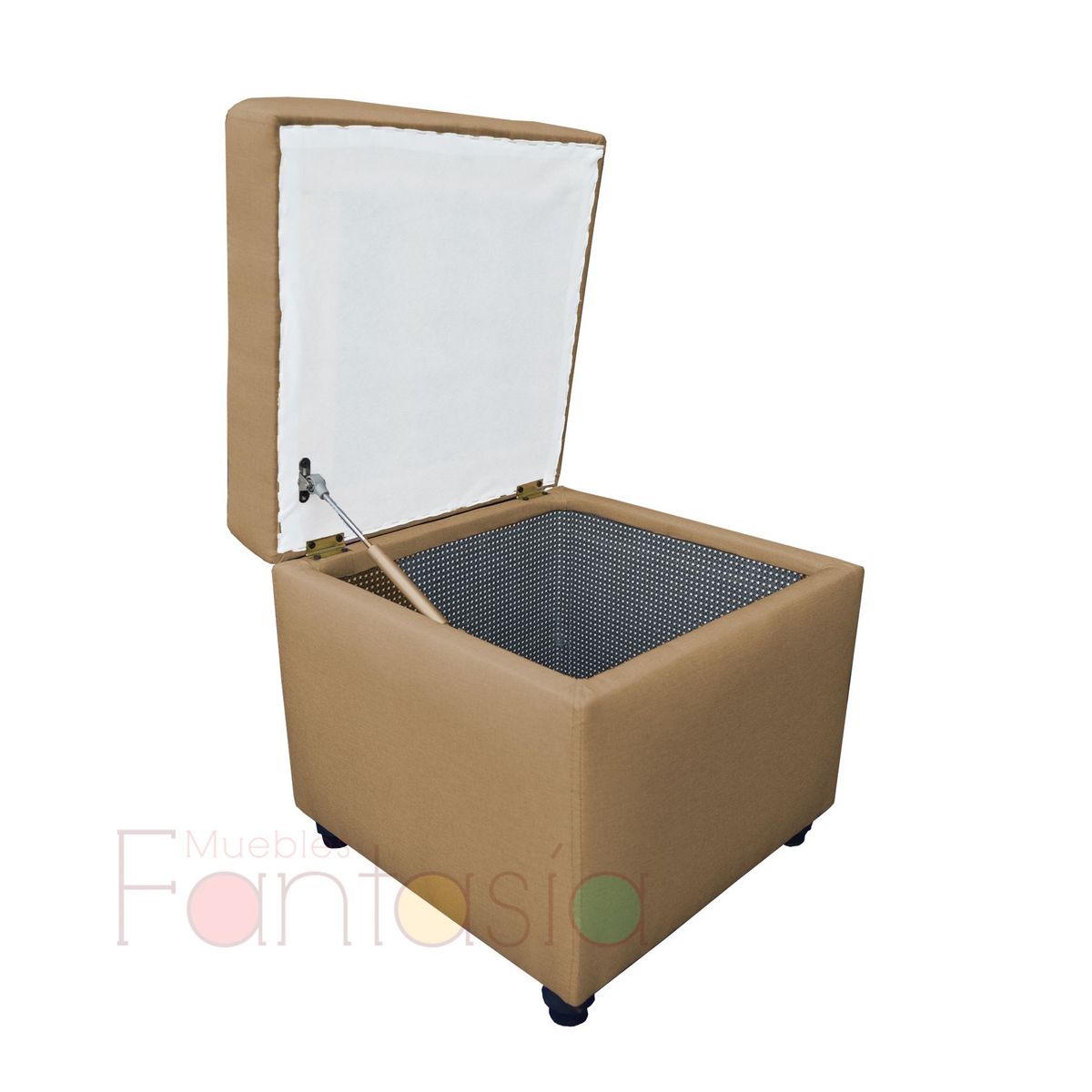 MUEBLES FANTASIA - Puff Baul 45 cm Tela Memphis Mocca