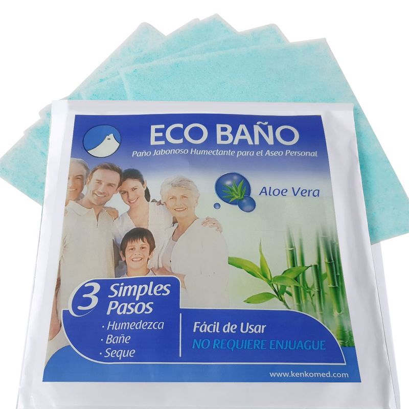 MEDICAL GREEN - PAÑOS ECO BAÑO PACIENTE ALOE VERA X 30 PAÑOS