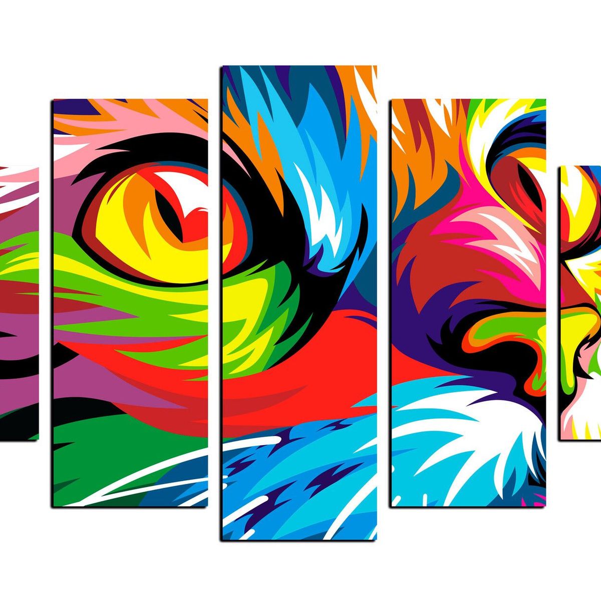 ART INDUSTRY - Cuadro Decorativo Gato Colors 100 X 70 Cm