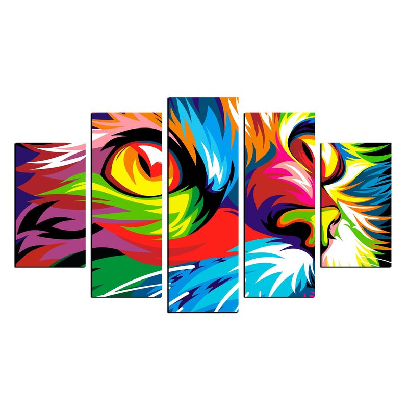 ART INDUSTRY - Cuadro Decorativo Gato Colors 100 X 70 Cm