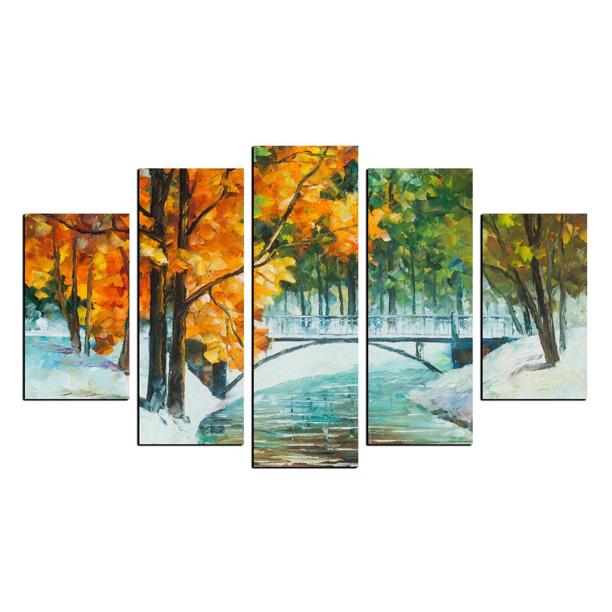 ART INDUSTRY - Cuadro Decorativo Puente y Nieve 100 X 70 Cm