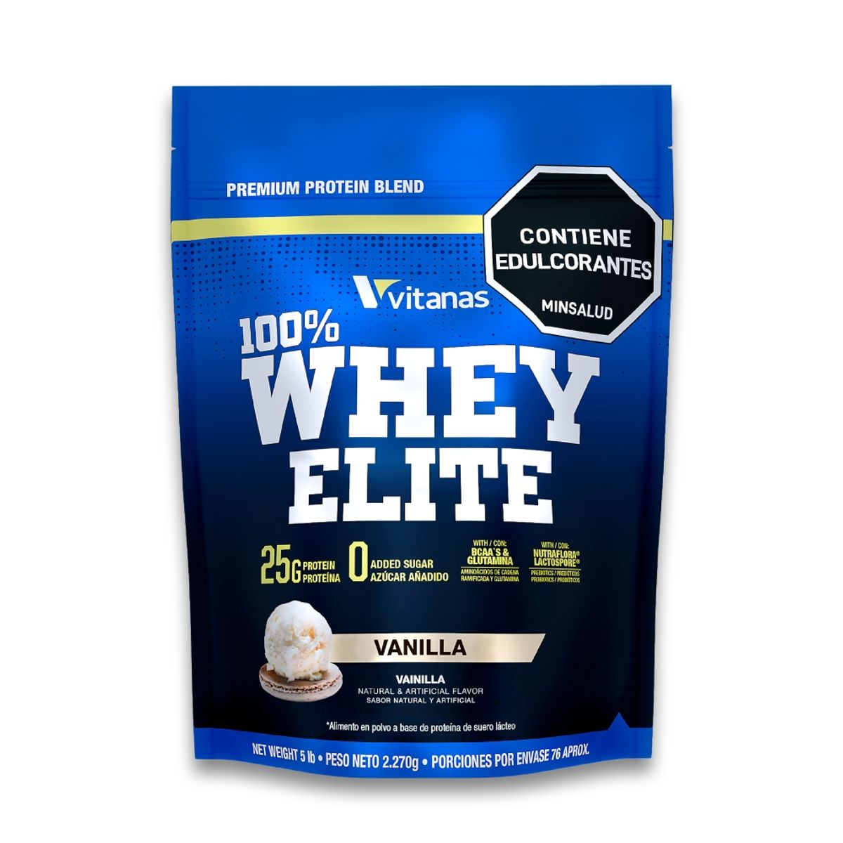 VITANAS - 100 % Whey Elite 5 lb - Vainilla - Vitanas