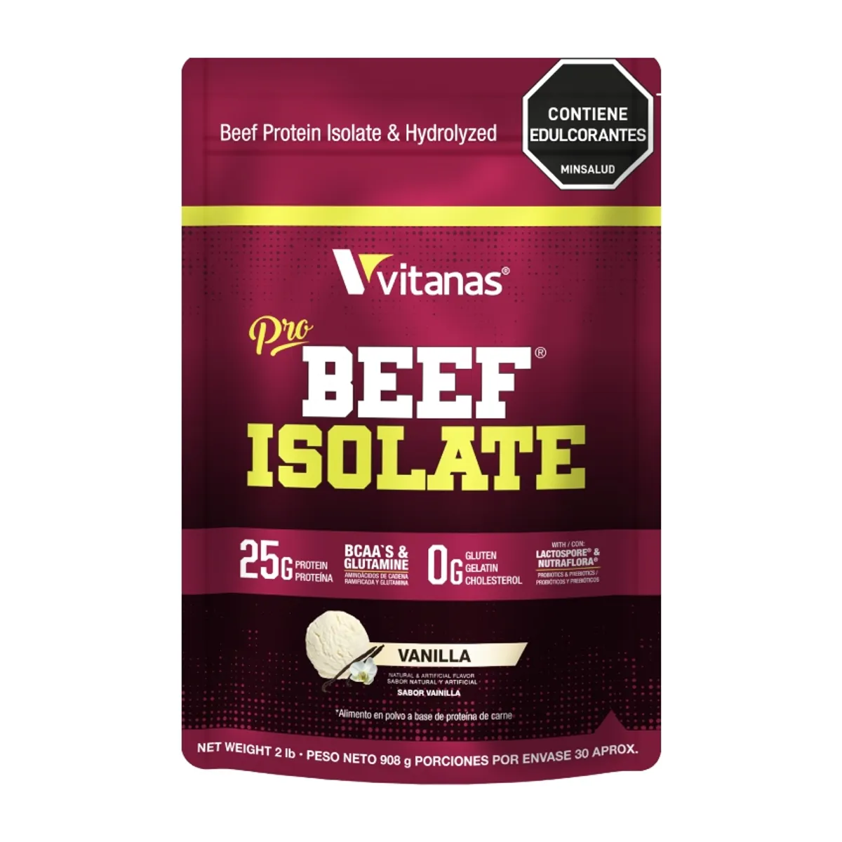 VITANAS - Pro Beef Isolate 2 Lb - Proteina de Carne Aislada - Vitanas
