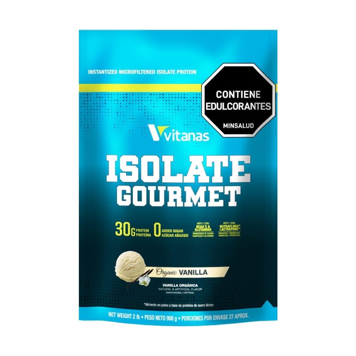 VITANAS - Isolate Gourmet x 2 libras - Vainilla - Proteina Aislada