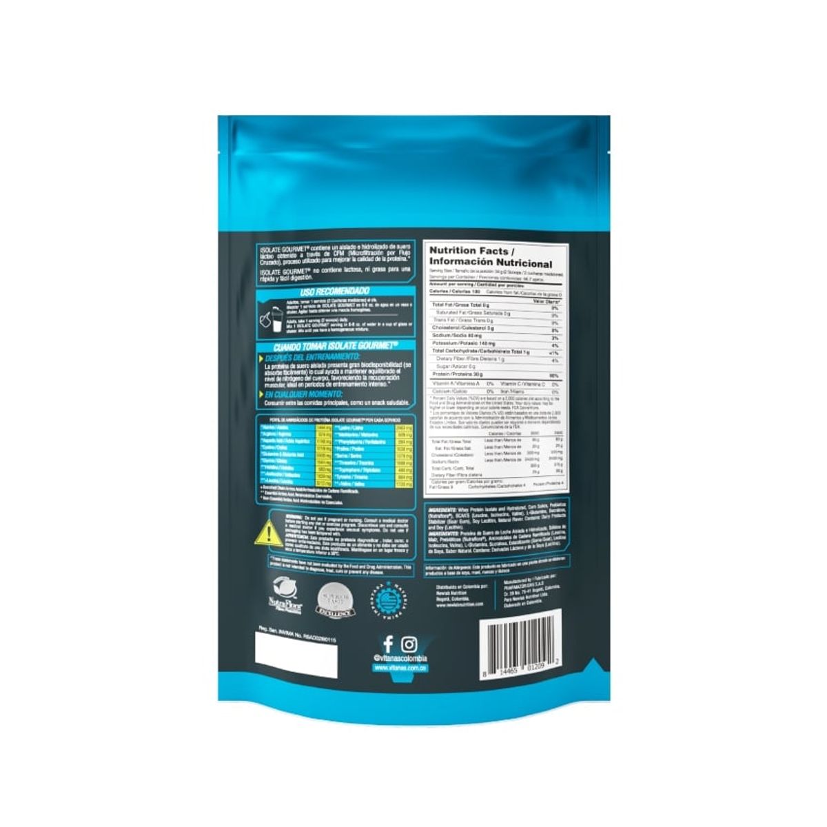 VITANAS - Isolate Gourmet x 2 libras - Vainilla - Proteina Aislada