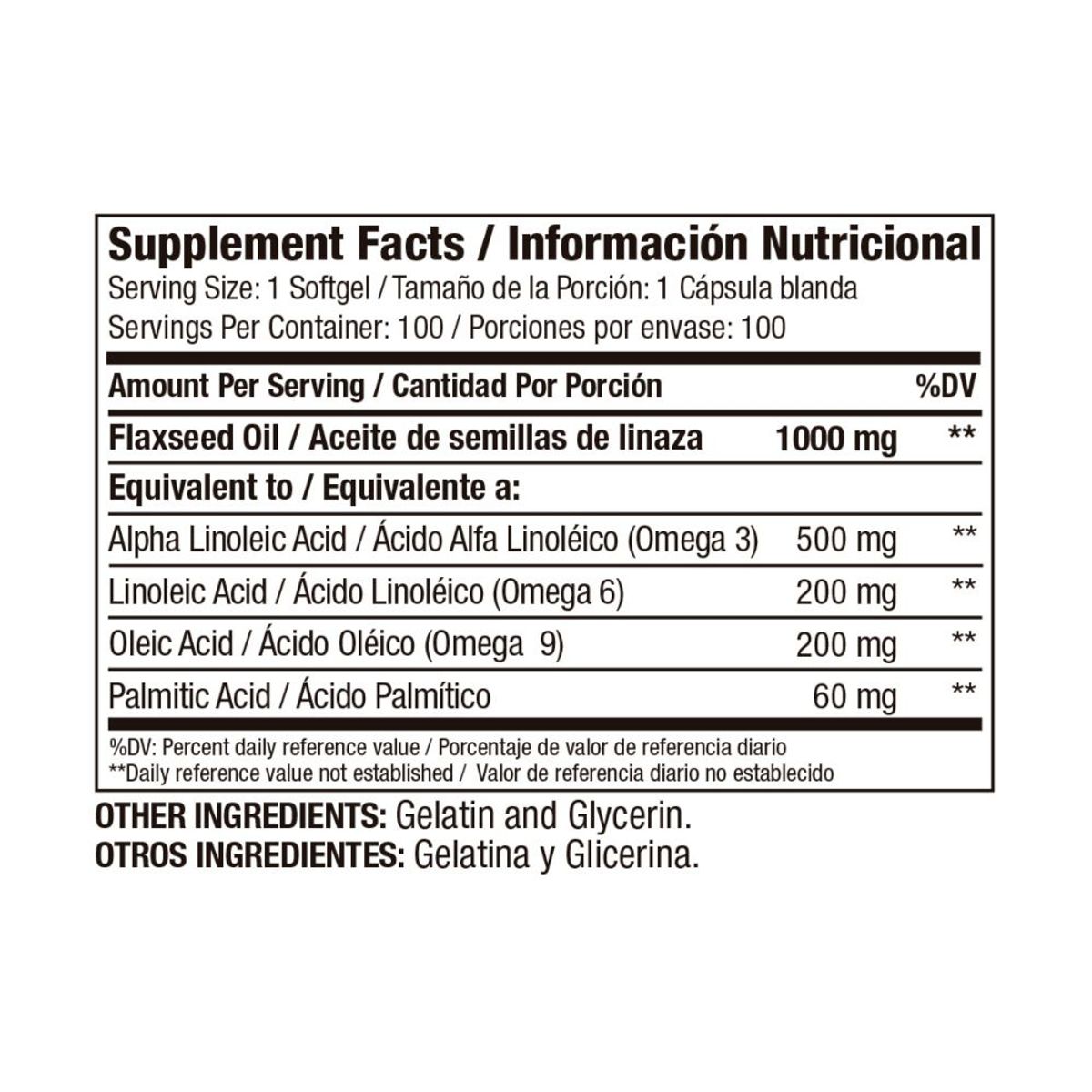 MEDICAL GREEN - Flax Seed Oil 1000 mg - Omega 3, 6 y 9