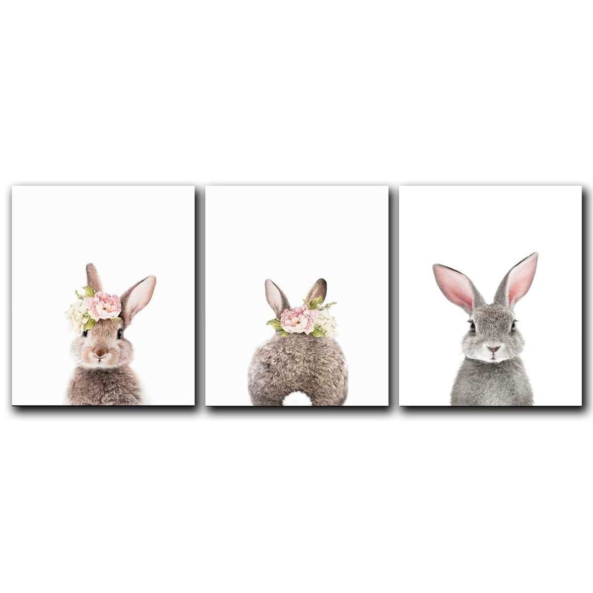 ART INDUSTRY - Triptico Cuadros Niños 40x30 cms Set26 Conejas