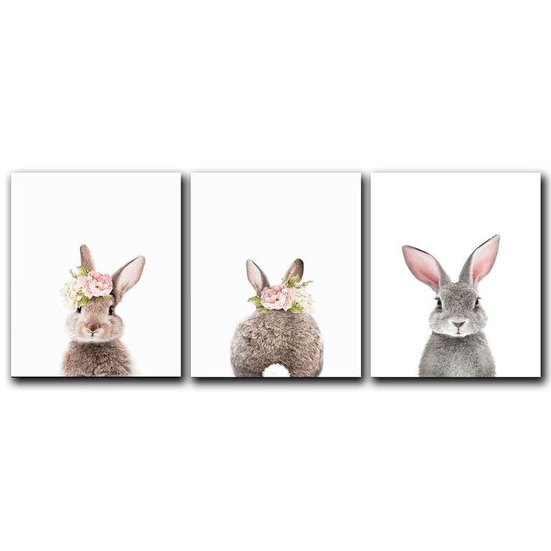 ART INDUSTRY - Triptico Cuadros Niños 40x30 cms Set26 Conejas
