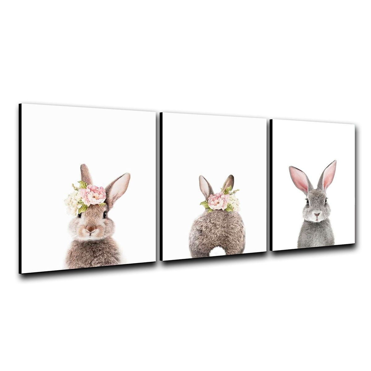 ART INDUSTRY - Triptico Cuadros Niños 40x30 cms Set26 Conejas